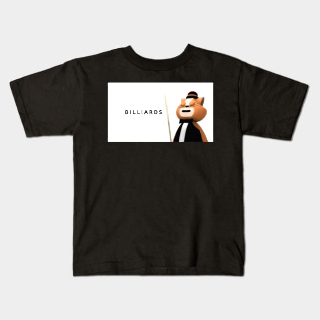 Billiards Kids T-Shirt by Back Alley Creations